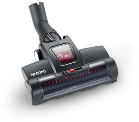 SEVERIN Jet-Drive Turbobürste für Bodenstaubsauger, zur Tiefenreinigung von Teppichen und Matratzen, Ideal für Allergiker, Inklusive 2 Reduzierhülsen, Schwarz, TB 7216