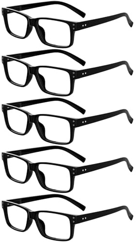 Eyekepper 5er-pack Federscharniere Vintage Herren Lesebrille in Schwarz