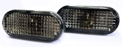 Seitenblinker Schwarz Oval Links+Rechts Set Eintragungsfrei Passend für Seat Ibiza (ab 93-) für Cordoba (93-08) für Alhambra (96-05) für Toledo (91-99) für Leon (91-99) für Altea (ab 04-)