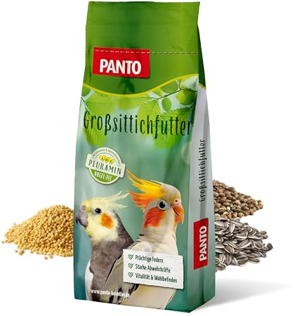 PANTO Großsittichfutter mit Pluramin, 25 kg - Bunte Saatenmischung für Papageien und Großsittichen, Vogelfutter mit Sonnenblumenkernen