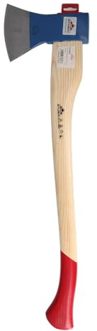 STUBAI Forstaxt | 1400 g Kopfgewicht | Axt Rheinische Form aus Stahl mit Holzgriff, kleine Axt zur Wald- und Gartenarbeit, Fällaxt, Spaltaxt, Universalaxt