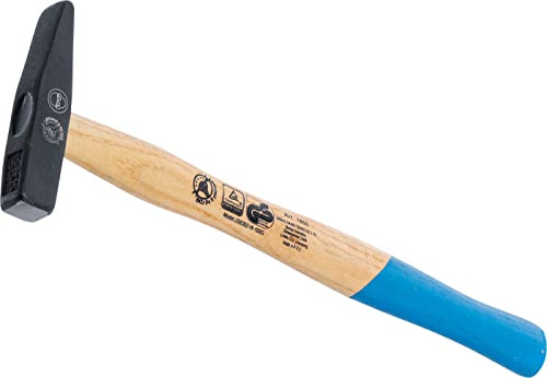 BGS Diy 1850 | Schlosserhammer | 100 g | Hammer | DIN ISO: 1041 | geschweifter Holzstiel | mit Metallkeil | geschmiedet | Kopf schwarz lackiert