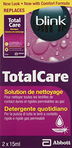 AMO blink TotalCare Reiniger – Reinigungslösung zur täglichen Oberflächenreinigung von harten Kontaktlinsen – 2 x 15 ml