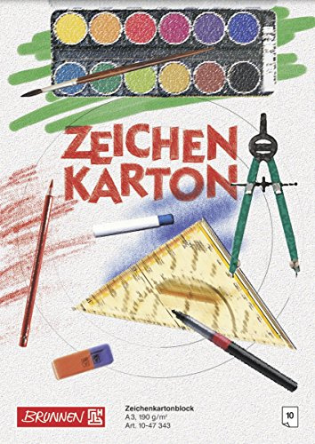 Brunnen 1047343 Zeichenkartonblock (A3, 190 g/m², 10 Blatt, kopfverleimt)