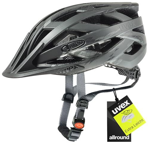 uvex i-vo cc - Leichter Allround-Helm für Damen und Herren - individuelle Größenanpassung - Black-Smoke matt - 56-60 cm
