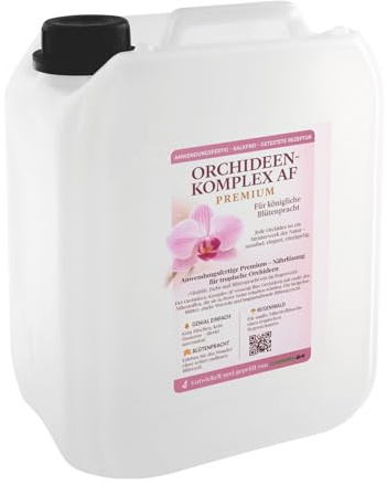 GREEN24 Orchideen Dünger Komplex AF - 5 Liter anwendungsfertig, kalkfrei – Profi Linie zum Sprühen & Gießen – schneller Nährstoff-Boost für Blätter, Blüten & Wurzeln – mit Spurenelementen
