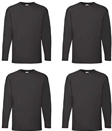 4 Fruit of The Loom Longsleeve Tshirt Langarm Verschiedene Farbsets