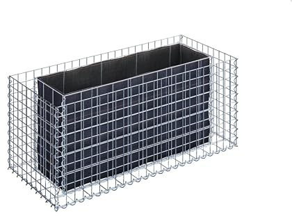 Gabiona - Gabionen Hochbeet HxBxT: 120x50x50 cm - Eckiger Gabionenkorb als Beet für den Garten - Maschenweite 5x5 cm