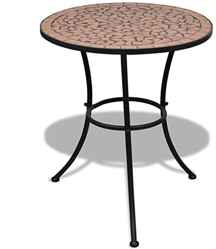 vidaXL Bistrotisch Terrakotta-Rot 60 cm Mosaik