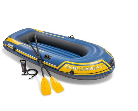 Intex 68367NP - Aufblasbares Schlauchboot Challenger 2, 2 Personen, mit Zubehör, PVC, Blau, 236x114x41 cm