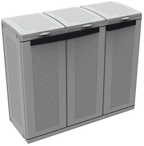 Terry, Ecocab 3, Schrank zum Mülltrennen, für den Innen- und Außenbereich, 3 separate Fächer - 102x39x88,7 cm