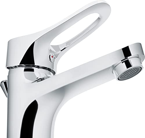 EISL NI075VECR VERONA Wasserhahn Bad, Mischbatterie für Waschbecken, Einhebelmischer Badezimmer, Waschtischarmatur mit Zugstange und Ablaufgarnitur, Waschbeckenarmatur, Chrom