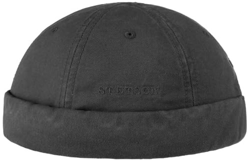 Stetson Ocala Baumwoll Dockercap Herren - Dockermütze aus 100% Baumwolle - Mütze in M (56-57 cm) - Cap in Schwarz - Docker mit UV-Schutz 40
