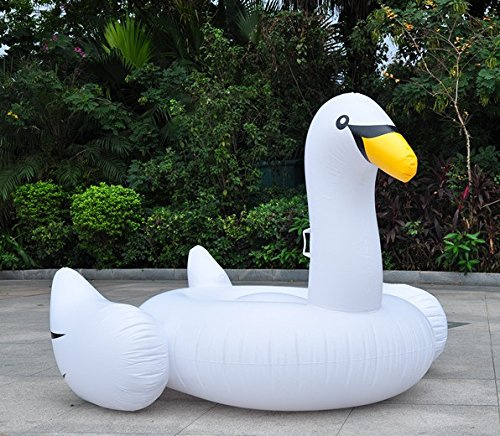 BUSDUGA - Riesiger aufblasbarer Schwan, die Badeinsel die auffällt - 190x190x130cm - DER Hingucker überall auf dem Wasser