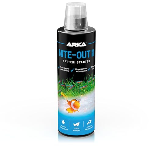 Aquarium Starterbakterien 473 ml – für Einlaufphase, Neustart, Wasserwechsel & Fischbesatz – baut Ammonium und Nitrit schnell biologisch ab – ARKA Nite-Out II