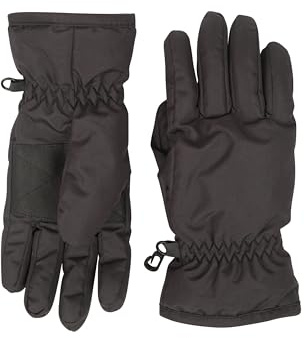 Mountain Warehouse Skihandschuhe für Kinder - Schneedichte Skifäustlinge, elastische Bündchen, warm, schneedichte Handwärmer, Fleecefutter, bequem - Für Winter Schwarz S