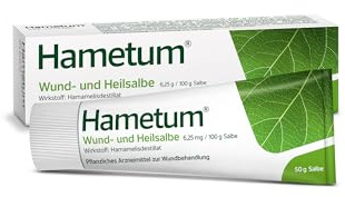 Hametum Wund und Heilsalbe | 50g | mit Hamamelis | bei kleinen Verletzungen wie Schürf- und Schnittwunden | fördert Wundheilung & hemmt Entzündung | Behandlung rissiger und entzündeter reifer Haut