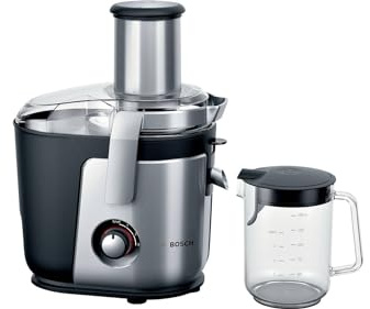 Bosch MES4010 VitaJuice 4 Entsafter 1200W Silber/Schwarz mit XXL-Einfüllschacht und Keramikmesser