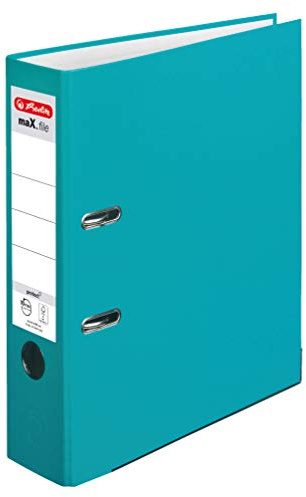 herlitz Ordner A4 maX.file protect, A4, 8 cm Rückenbreite, Türkis, Einsteckrückenschild, Kantenschutz, 1 Stück