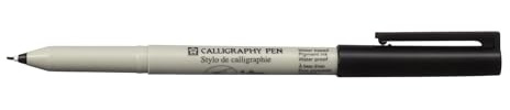SAKURA Kalligrafiestift - 1 mm Schwarz - Pigmentierte Tinte für professionelle Kalligrafie - Ideal für verschiedene Papiersorten