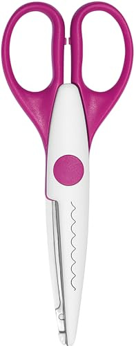 WEDO 771905 Konturenschere (Ziegelschnitt, Länge: 160 mm) magenta, rosa