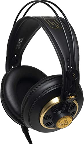 AKG K240 Studio Professional Semi-Open, Over-Ear-Kopfhörer, High Performance Design, 3,5-mm- und 1/4-Adapter, selbstjustierender Kopfbügel - Schwarz und Gold