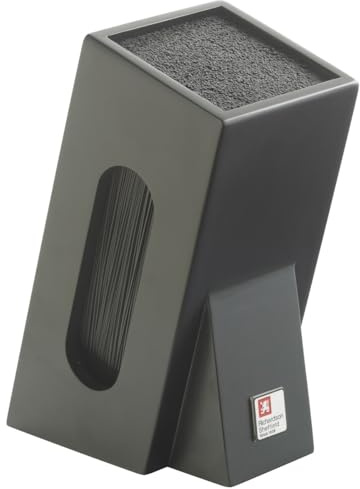 Richardson Sheffield Universal Messerblock ohne Messer Schwarz | Herausnehmbarer Bürsteneinsatz | Flexible Spaghetti-Borsten für leichtes Platzieren | Messerblock Schwarz klingenschonend 5-6 Messer