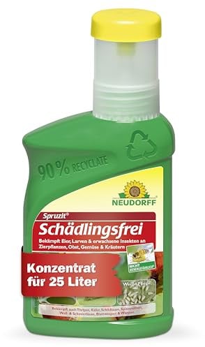 Neudorff Spruzit Schädlingsfrei – Konzentrat bekämpft Schädlinge wie Buchsbaumzünsler, Blattläuse, Thripse an Zierpflanzen, Gemüse, Kräutern, 250 ml