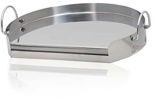 BBQ-Toro Edelstahl Grillplatte Ø 55 cm ideal für 57er Kugelgrill | BBQ Plancha passend für Weber Grill, | rund, universal | Grillblech für Holzkohle und Gas