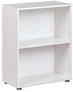 Inter Link - Bücherregal Standregal 2 Fächer Höhenverstellbare Böden Holzregal Wohnzimmer Arbeitszimmer Büro Arco 1 Masse in cm T: 30 x B: 60 x H: 75 Farbe Weiß