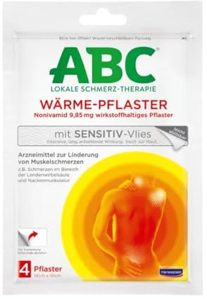 ABC Wärme-Pflaster sensitiv zur Linderung von Muskelschmerzen, 4 St. Pflaster