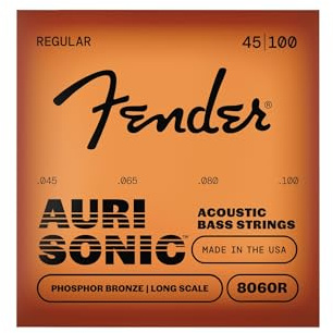 Fender Acoustic Bass Strings, Phosphor Bronze, Long Scale, .45-.100 Gauges, (4)