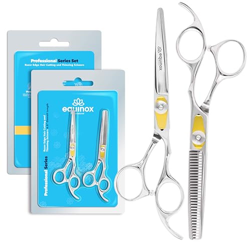 Equinox Professional Razor Edge Series Haarschneidescheren-Set – Friseur-Haarschneide- und Effilierscheren/Texturierungsscheren-Set – 6,5-Zoll-Haarschneidescheren-Set
