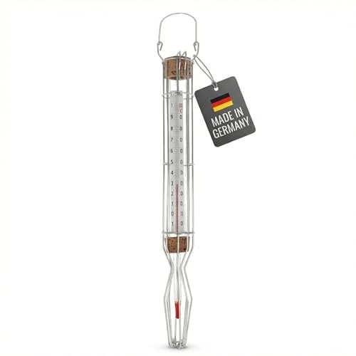 Lantelme Einkochthermometer 110°C 37cm Lang mit Drahtfassung | Zum Einkochen Einwecken Einmachen Kochen | Analog Thermometer Ideal für Kessel Marmeladen Zucker Schokolade | Zuckerthermometer