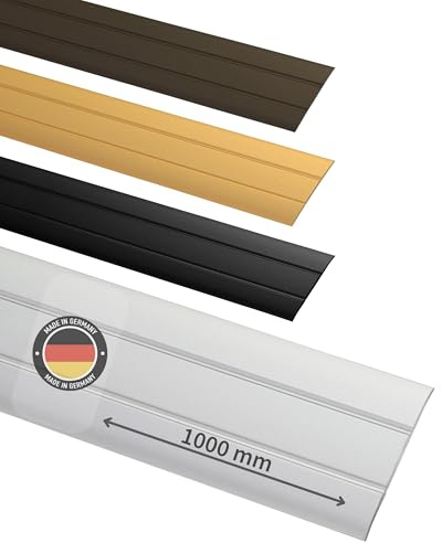 Gedotec Übergangsprofil selbstklebend Silber 1000 mm Alu I Länge 1m, Breite 37 mm I Made in Germany I Übergangsschiene Aluminium eloxiert, Übergangsleiste ohne bohren, Abdeckleiste
