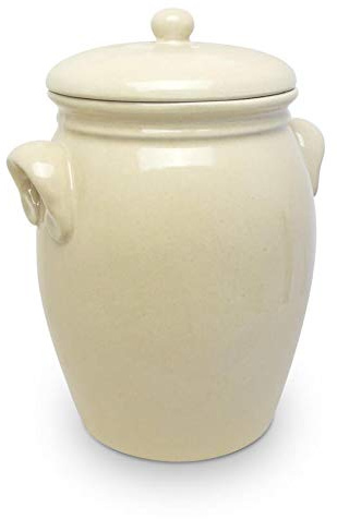 K&K Keramik Original K&K Rumtopf 7,0 Liter - Form 2 / Mehrzwecktopf/Keramiktopf, Glatt, Beige