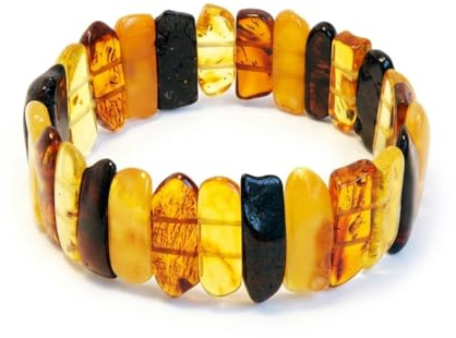 Bernstein Armband Damen – 100% Baltischer Bernstein Schmuck - Bernstein Perlen Poliert - Bernsteinarmbänder - Bernstein Perlen echt - Anti Stress Armband Damen