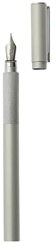 Muji Füllfederhalter mit feiner Spitze mit Aluminiumgehäuse, inklusive 1 schwarze Tintenpatrone