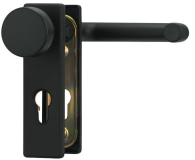 ABUS Türbeschlag KFG für Feuerschutztüren - Drücker/Knauf, Schwarz | Wechselgarnitur nach DIN 18273, Stahlkern, für Türstärken 40-66 mm, Vierkantstift 9 mm, Made in Germany