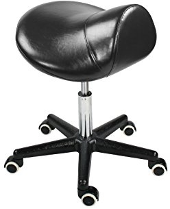 Master Massage Sattelhocker Sattel Hocker Rollhocker Drehhocker Arbeitshocker Praxishocker Kosmetikhocker Hocker (Schwarz)