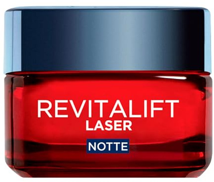 L'Oréal Paris Nachtpflege, Revitalift Laser X3, Anti-Aging Creme-Maske mit 3-fach Wirkung, Hyaluronsäure, 50 ml