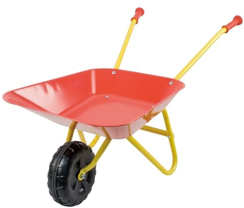 Idena - Metallschubkarre für Kinder ab 6 Jahren in rot gelb, ca. 78 x 40 x 38 cm groß, ideal für Garten und Sandkasten