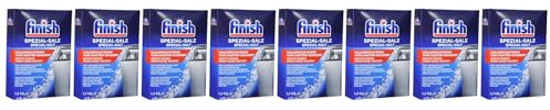 Finish Spezial-Salz, Spülmaschinensalz zum Schutz vor Kalkablagerungen und Wasserflecken, Multipack mit 8 x 1,2 kg