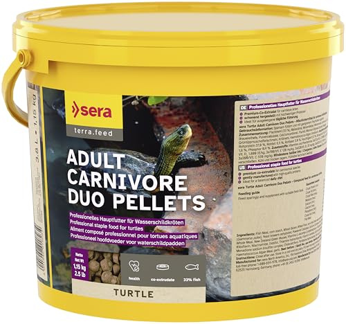 sera reptil Professional Carnivor Nature 3,8 l Schildkrötenfutter | Wasserschildkröten Futter für Reptilien | Reich an Proteinen & Omega-Fettsäuren | Unterstützt Knochen- & Panzerwachstum