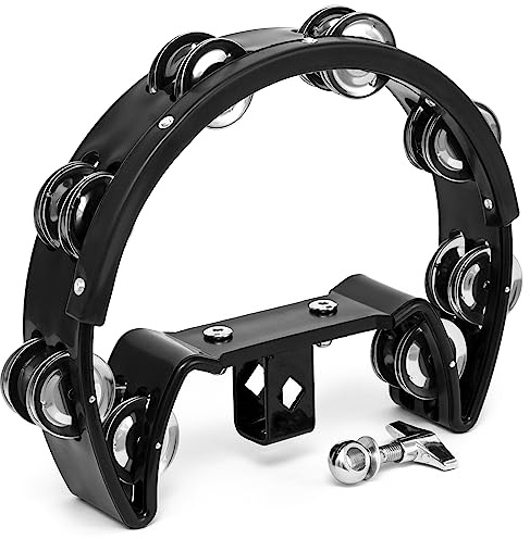 TIGER TAM70-BK TIGER Halbmond-Tambourine mit Montierhalterung , Schwarz