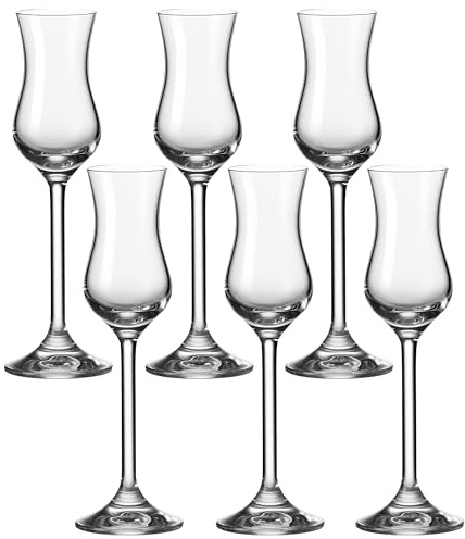 Leonardo Daily Grappa-Glas 6er Set, Schnaps-Glas mit Stiel, spülmaschinenfeste Digestif-Gläser, Höhe 20 cm, 10 cl, 063319