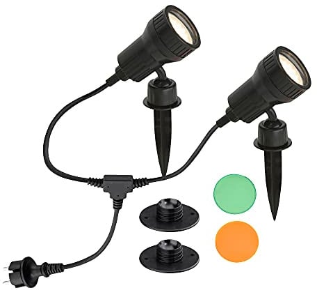 Briloner Leuchten 3077-025 A+ Außenleuchte, Plastik, 3 Watt, GU10, schwarz, 2-er Set