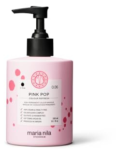 Maria Nila Haarkur mit Farbpigmenten für blondes Haar - Colour Refresh Pink Pop 0.06 Pinke Pflegemaske, Farbauffrischung Pink semi permanent, ohne Ammoniak, vegan, sulfat- und parabenfrei, 300ml