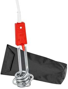 ROMMELSBACHER Reisetauchsieder RT 350 - wärmeisolierter Griff, Überhitzungsschutz, 350 Watt, Etui (Farbe variabel), Edelstahl