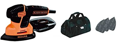 BLACK+DECKER Dreieckschleifer Mouse- Kraftvolle Schleifmaschine mit Staubfangbehälter inkl. Mikrofilter - Für das Abschleifen selbst an schwer zugänglichen Stellen - 1 x Schleifer 120 W - KA2000